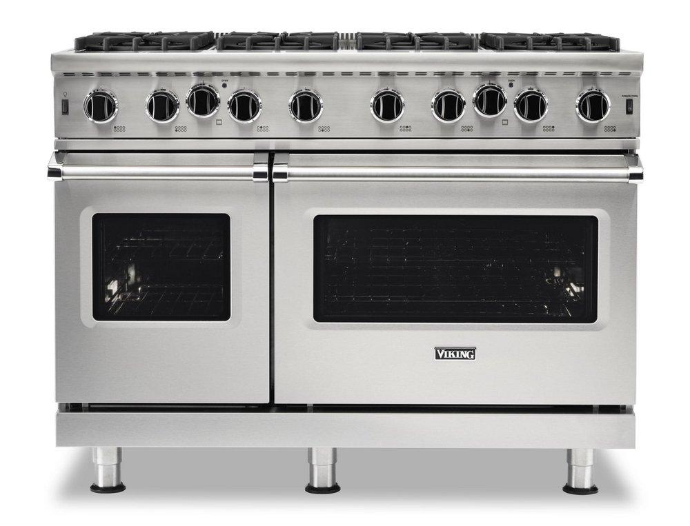 48 W./24 D. GAS OPEN BURNER RANGE-8 BURNERS-STAINLESS 