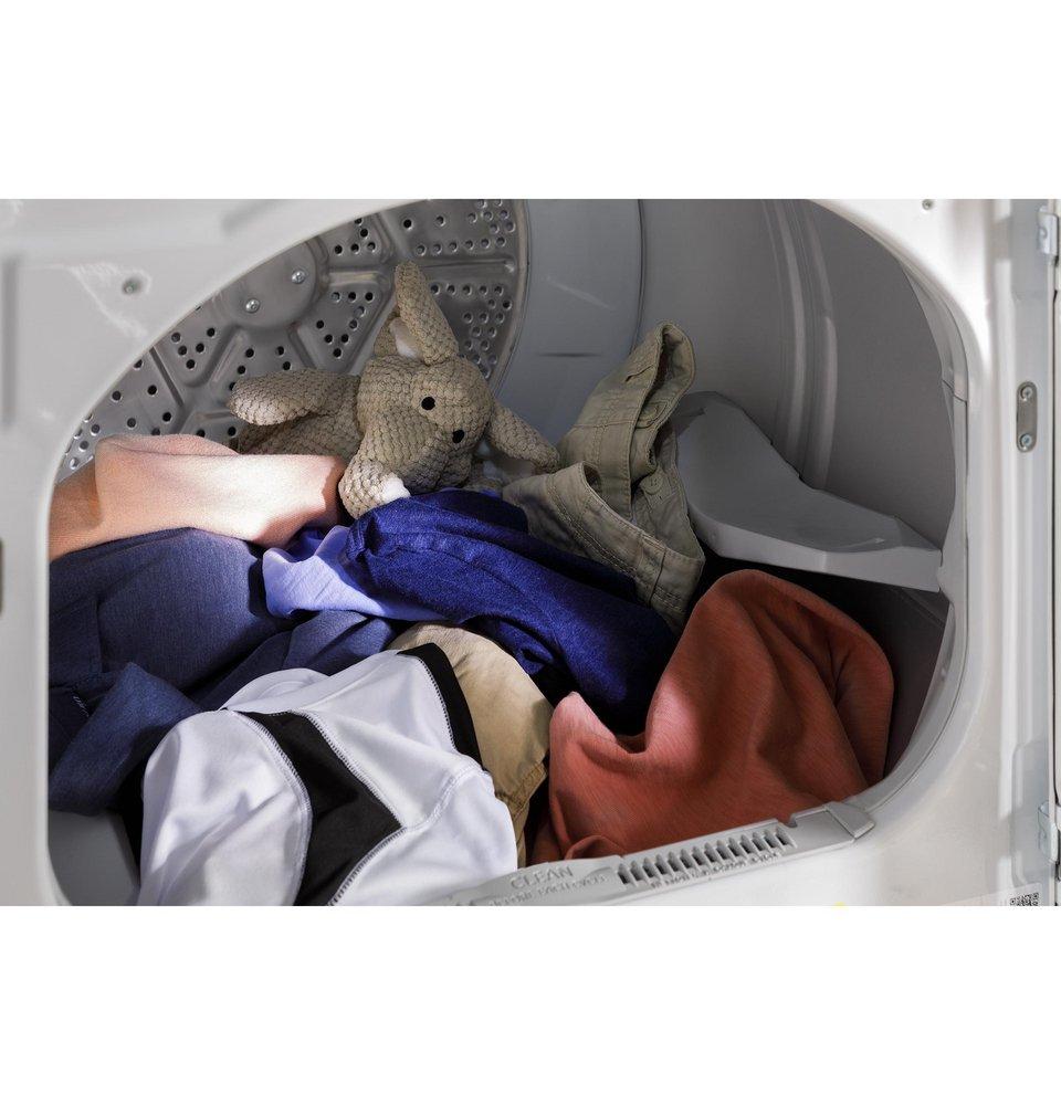 GE&reg; White 27 x 30-1/2 in. 208/240V 7.4 cu. ft. Electric Dryer 