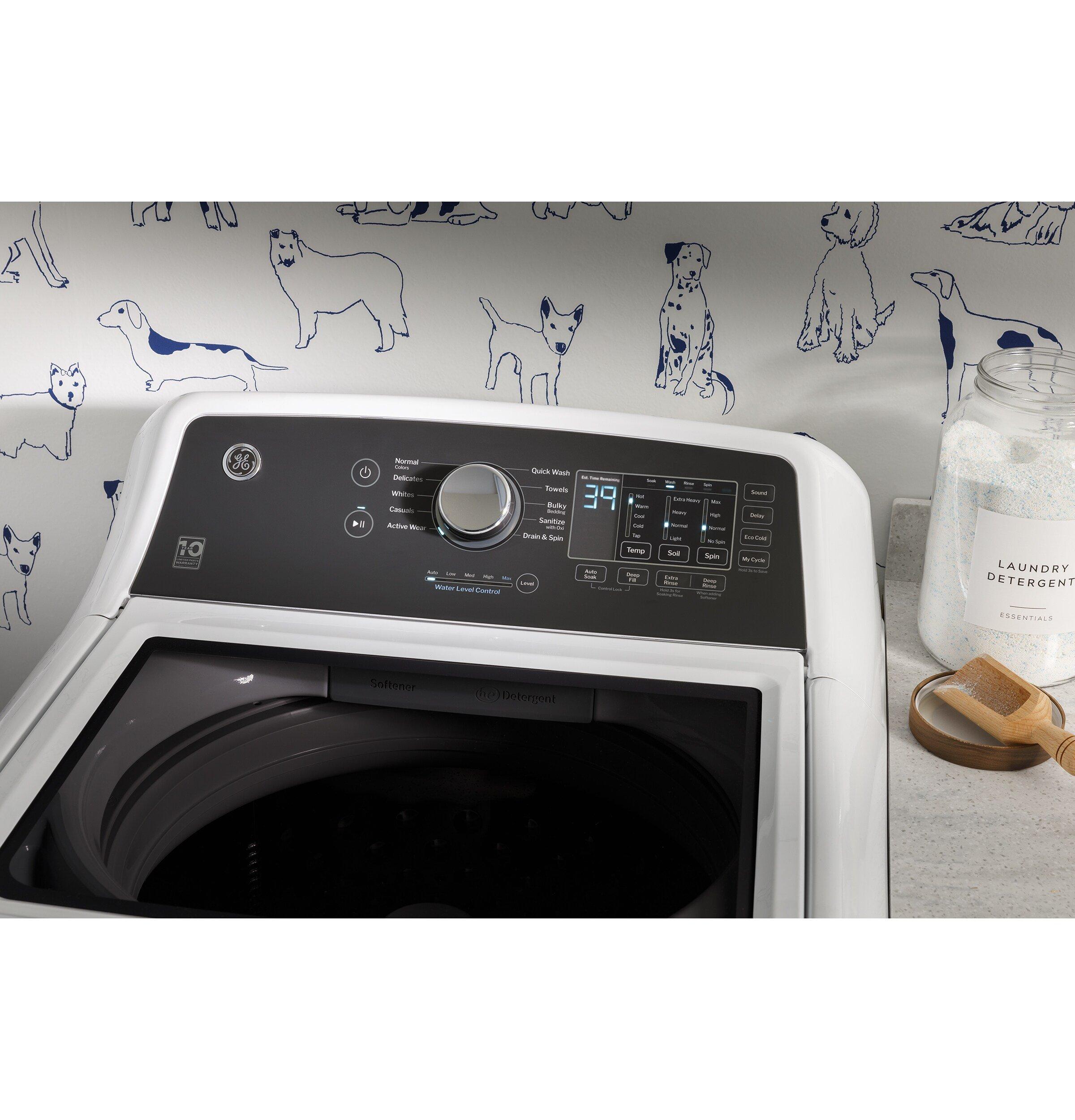 GE&reg; White 27 x 46 x 27 in. 10A 4.5 cu. ft. Top Load Washer 