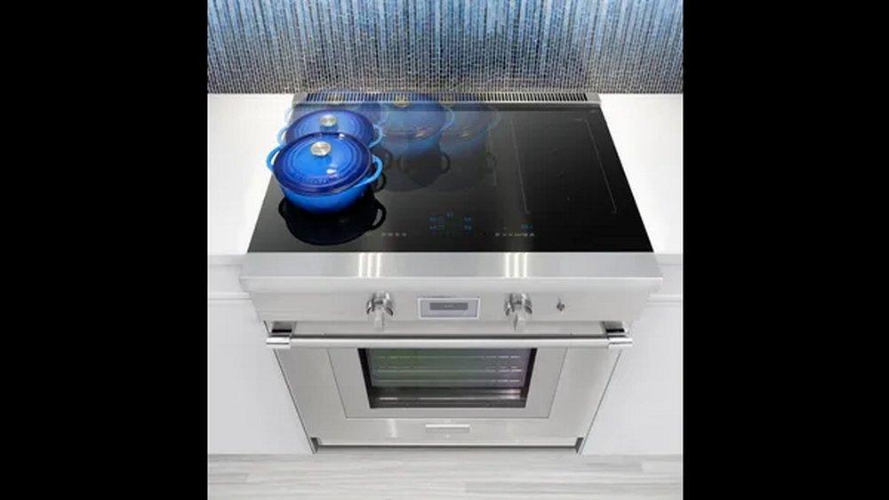 Thermador Stainless Steel 35-15/16 x 24-3/4 x 36-3/4 in. 4.9 cu. ft. Electric Induction Freestanding Range 