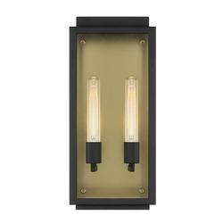 120W 2 Lights 18in. Outdoor Wall Sconce in Black