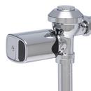 EXPOSED SENSOR DIAPHRAGM WATER CLOSET FLUSH VALVE WITH 1.6 GPF AND CHROME PLATED METAL COVER 