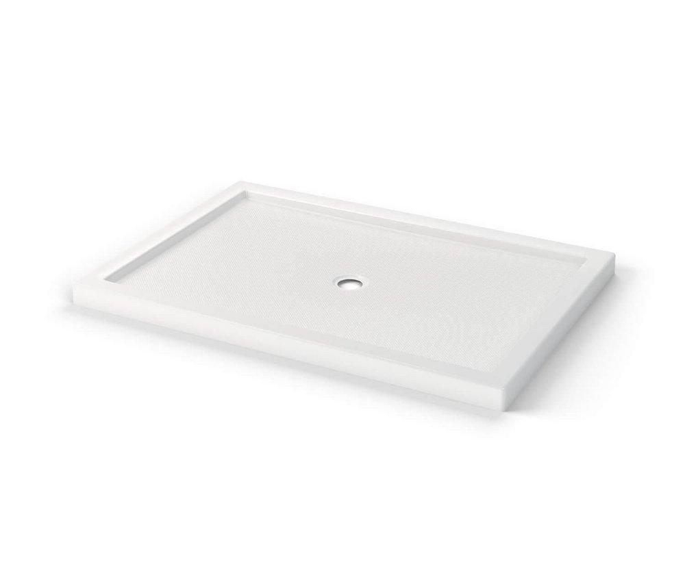 B3ROUND 6042 ACRYLIC CORNER RIGHT SHOWER BASE IN WHITE WITH ANTI-SLIP BOTTOM WITH CENTER DRAIN 