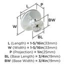 Amerock Polished Chrome 1-5/16 in. Round Knob 