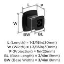 EVERYDAY HERITAGE 1-3/16 IN 30 MM LENGTH MATTE BLACK CABINET KNOB MABL 