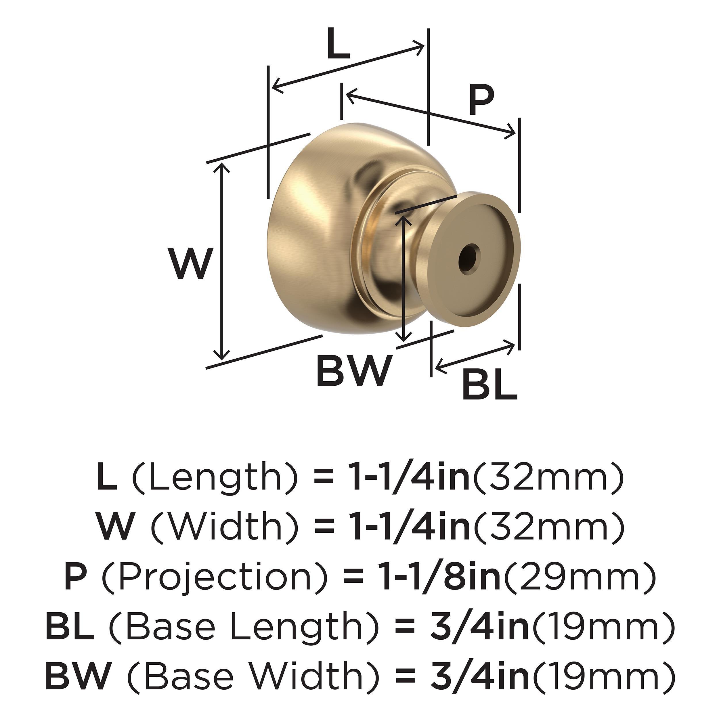 EVERYDAY TRANSITIONAL 1-1/4 IN 32 MM DIAMETER CHAMPAGNE BRONZE CABINET KNOB CHBR 