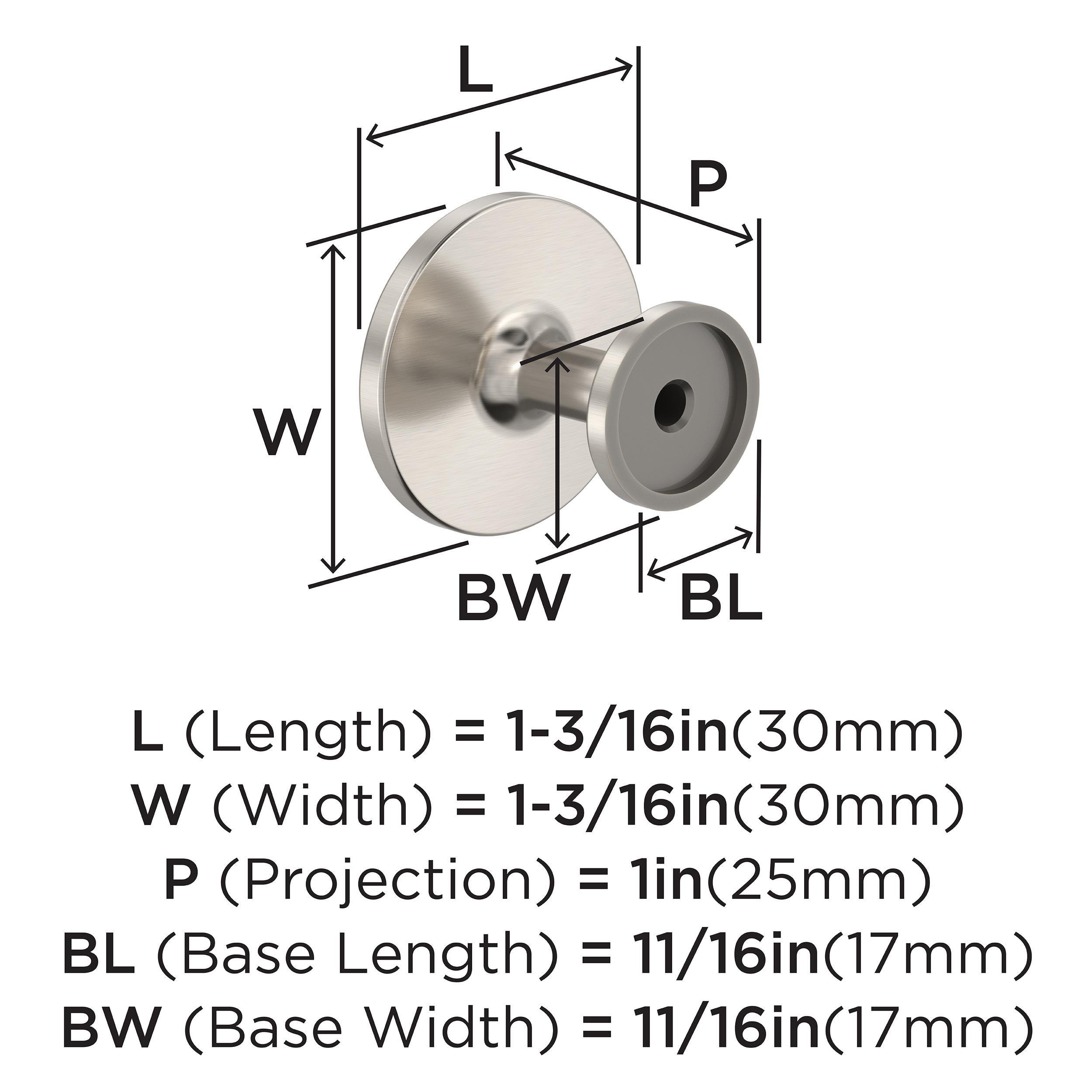 EVERYDAY TRANSITIONAL 1-3/16 IN 30 MM DIAMETER SATIN NICKEL CABINET KNOB SN 