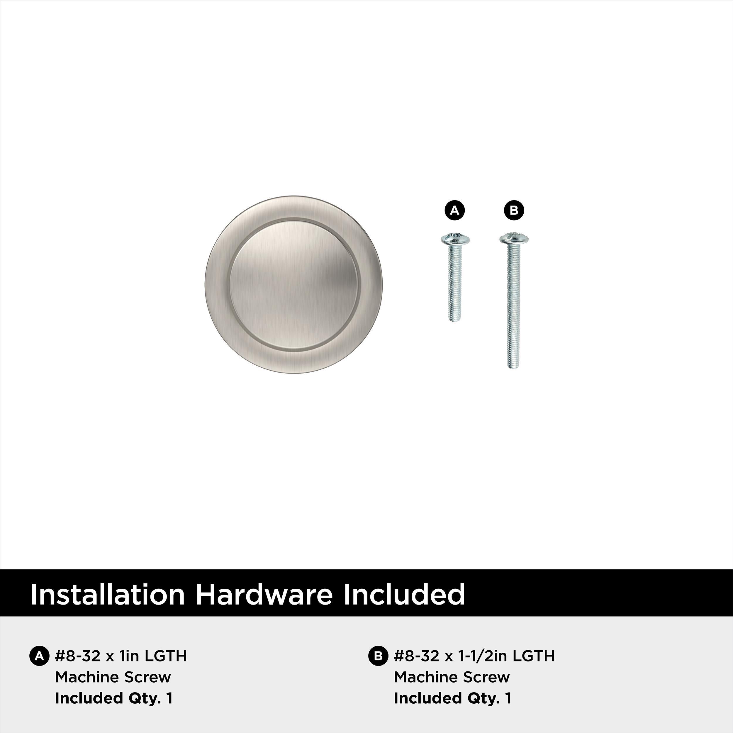 EVERYDAY TRANSITIONAL 1-3/16 IN 30 MM DIAMETER SATIN NICKEL CABINET KNOB SN 