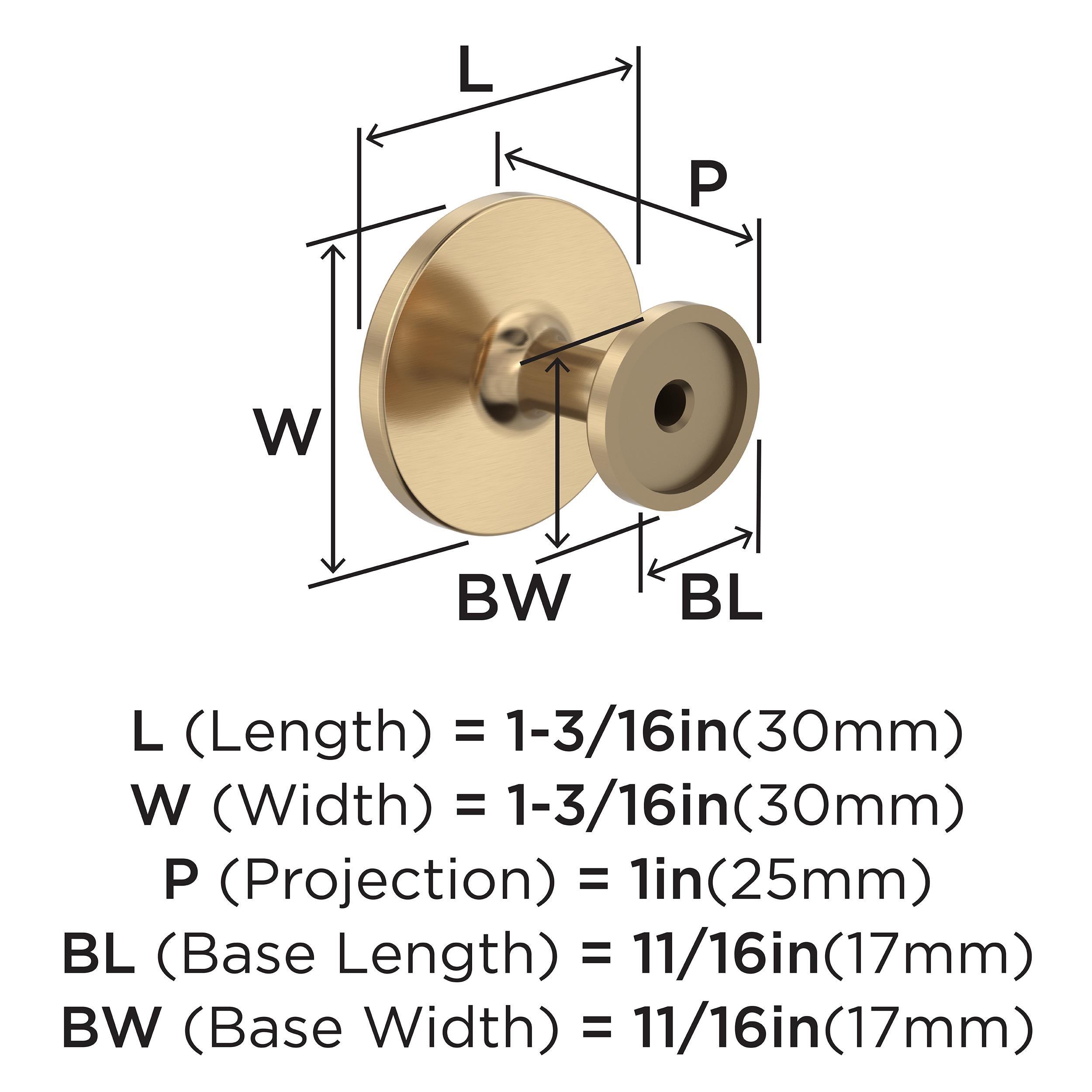 EVERYDAY TRANSITIONAL 1-3/16 IN 30 MM DIAMETER CHAMPAGNE BRONZE CABINET KNOB CHBR 