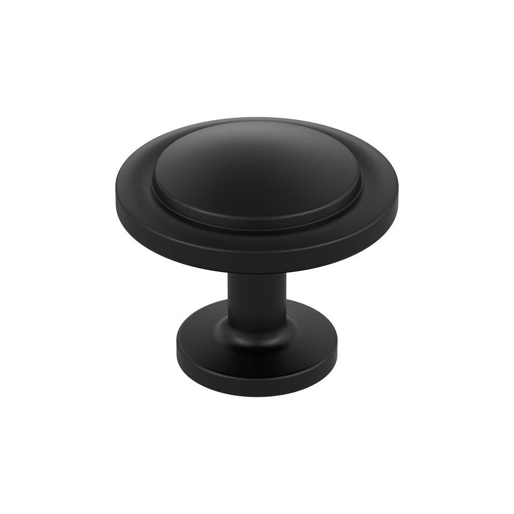 EVERYDAY TRANSITIONAL 1-3/16 IN 30 MM DIAMETER MATTE BLACK CABINET KNOB MABL 