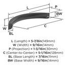 EVERYDAY MODERN 5-1/16 IN 128 MM CENTER-TO-CENTER MATTE BLACK CABINET PULL MABL 