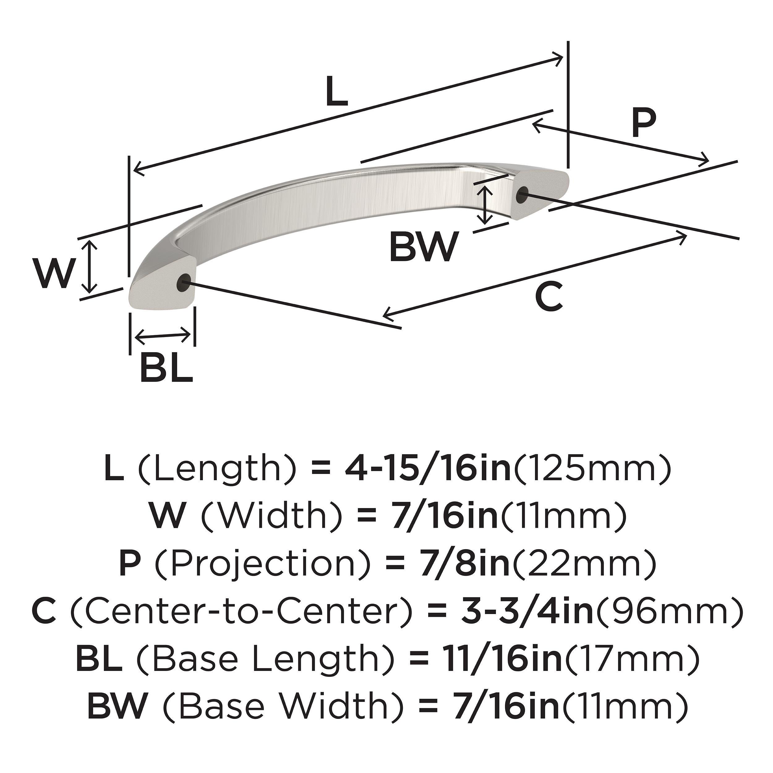 EVERYDAY MODERN 3-3/4 IN 96 MM CENTER-TO-CENTER SATIN NICKEL CABINET PULL SN 