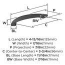 EVERYDAY MODERN 3-3/4 IN 96 MM CENTER-TO-CENTER MATTE BLACK CABINET PULL MABL 