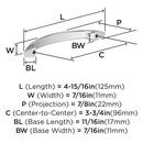 EVERYDAY MODERN 3-3/4 IN 96 MM CENTER-TO-CENTER POLISHED CHROME CABINET PULL CP 