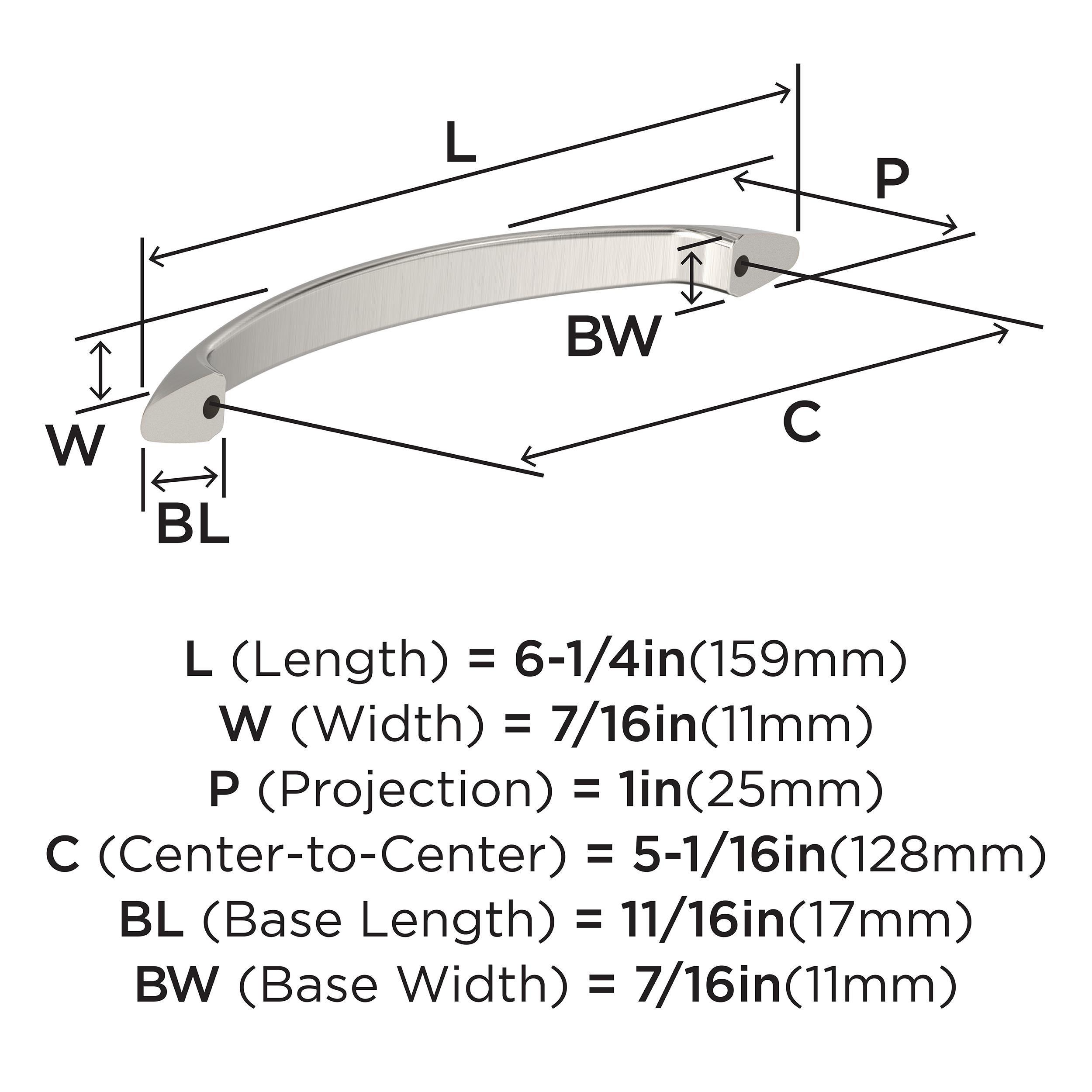 EVERYDAY MODERN 5-1/16 IN 128 MM CENTER-TO-CENTER SATIN NICKEL CABINET PULL SN 