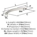 EVERYDAY MODERN 5-1/16 IN 128 MM CENTER-TO-CENTER SATIN NICKEL CABINET PULL SN 