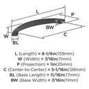 EVERYDAY MODERN 5-1/16 IN 128 MM CENTER-TO-CENTER MATTE BLACK CABINET PULL MABL 