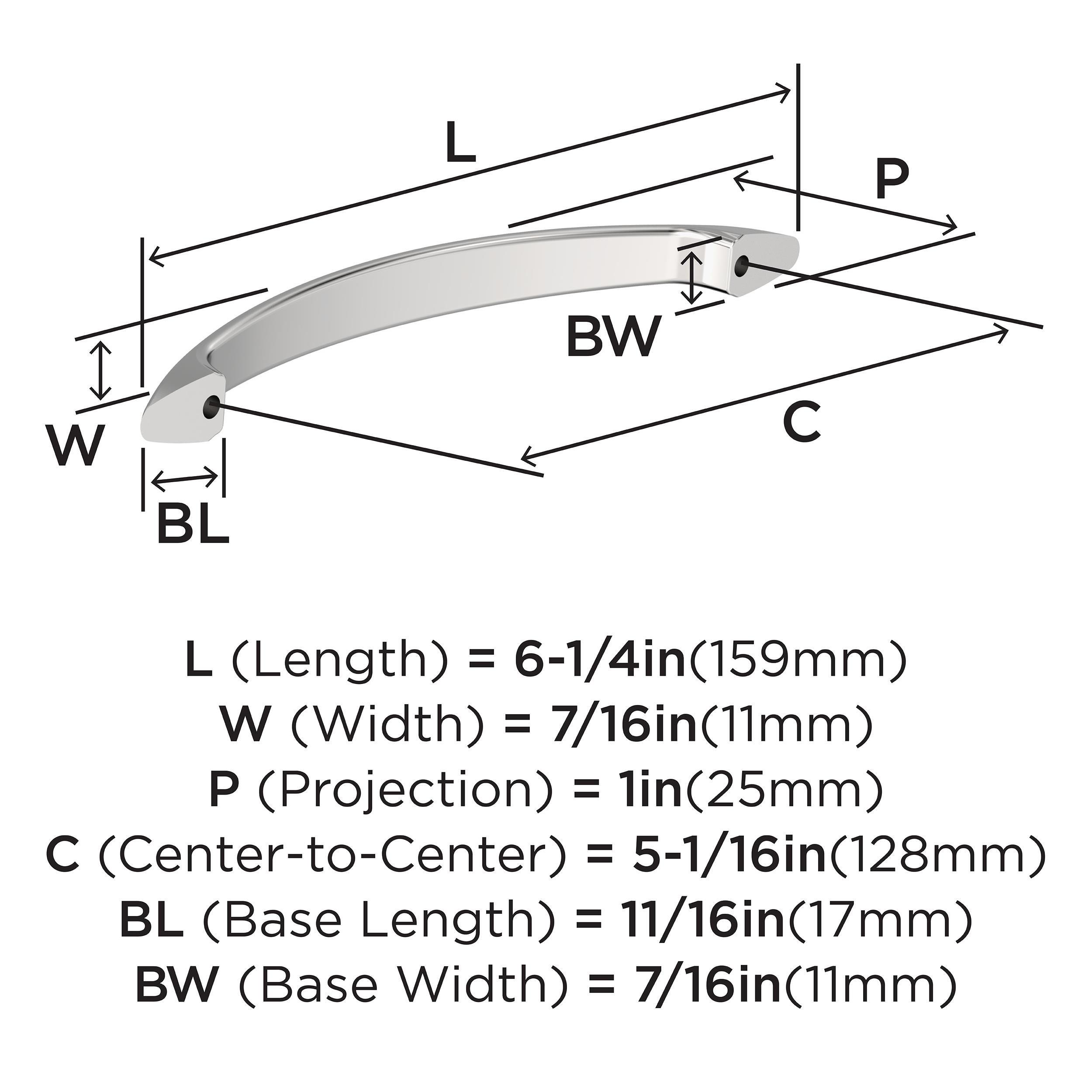 EVERYDAY MODERN 5-1/16 IN 128 MM CENTER-TO-CENTER POLISHED CHROME CABINET PULL CP 