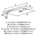 EVERYDAY MODERN 5-1/16 IN 128 MM CENTER-TO-CENTER POLISHED CHROME CABINET PULL CP 
