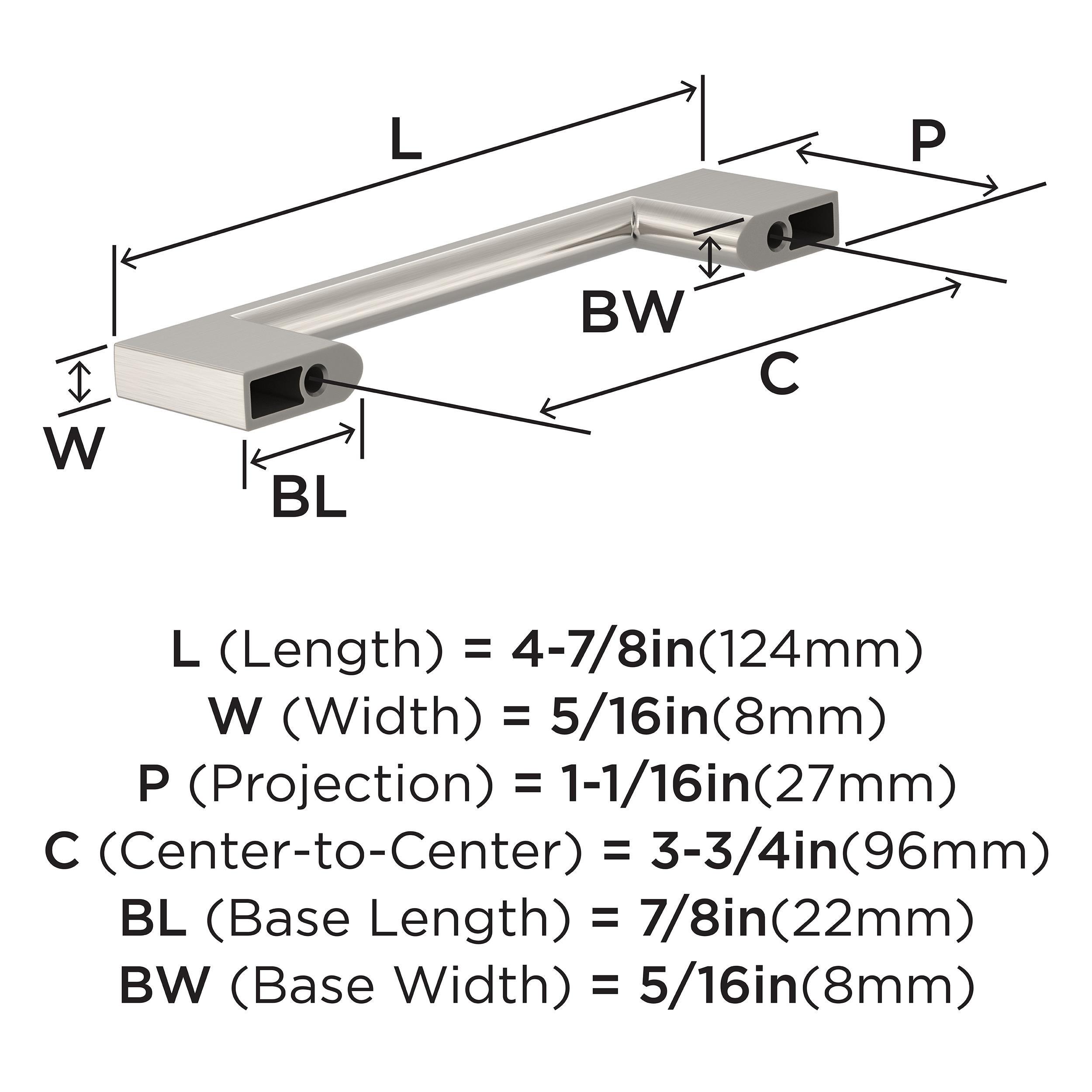 EVERYDAY MODERN 3-3/4 IN 96 MM CENTER-TO-CENTER SATIN NICKEL CABINET PULL SN 
