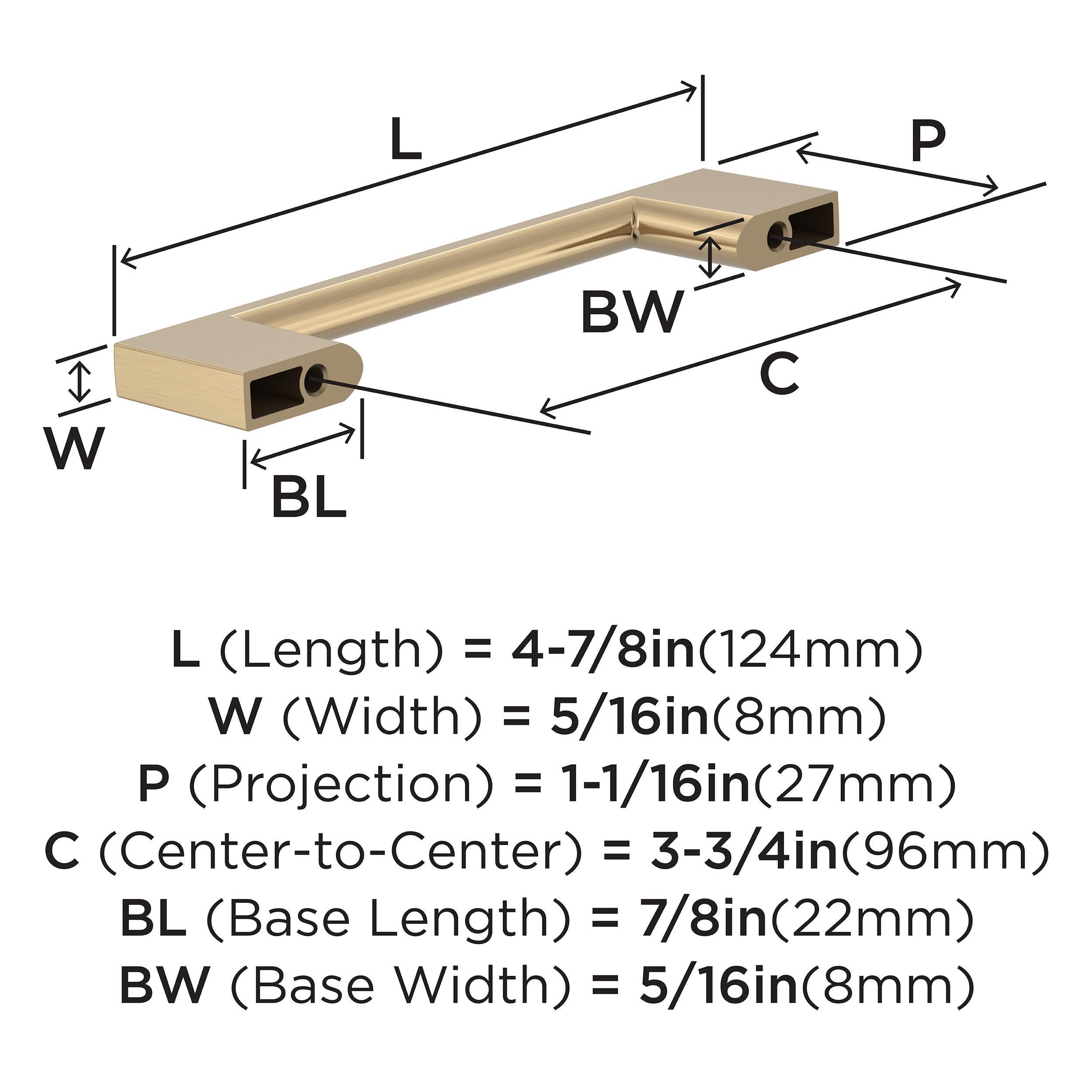 EVERYDAY MODERN 3-3/4 IN 96 MM CENTER-TO-CENTER CHAMPAGNE BRONZE CABINET PULL CHBR 