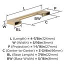 EVERYDAY MODERN 3-3/4 IN 96 MM CENTER-TO-CENTER CHAMPAGNE BRONZE CABINET PULL CHBR 