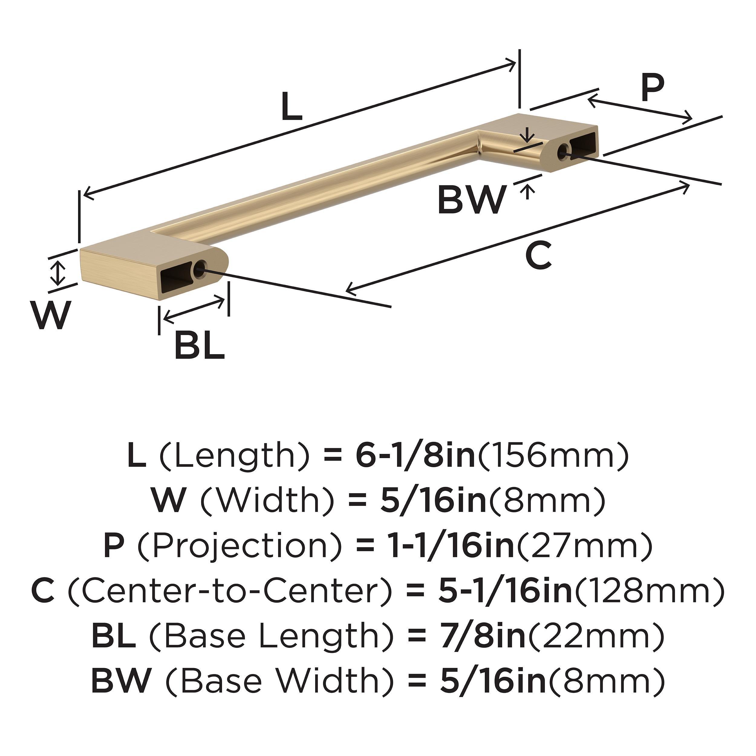 EVERYDAY MODERN 5-1/16 IN 128 MM CENTER-TO-CENTER CHAMPAGNE BRONZE CABINET PULL CHBR 
