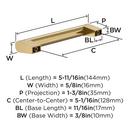 EVERYDAY MODERN 5-1/16 IN 128 MM CENTER-TO-CENTER CHAMPAGNE BRONZE CABINET PULL CHBR 