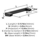 EVERYDAY MODERN 5-1/16 IN 128 MM CENTER-TO-CENTER MATTE BLACK CABINET PULL MABL 