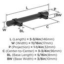 EVERYDAY MODERN 3-3/4 IN 96 MM CENTER-TO-CENTER MATTE BLACK CABINET PULL MABL 