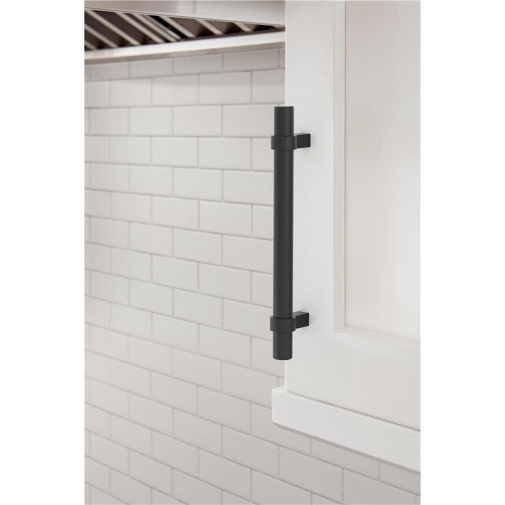 Amerock Matte Black 5-1/16 in. Center-to-Center Bar Pull 