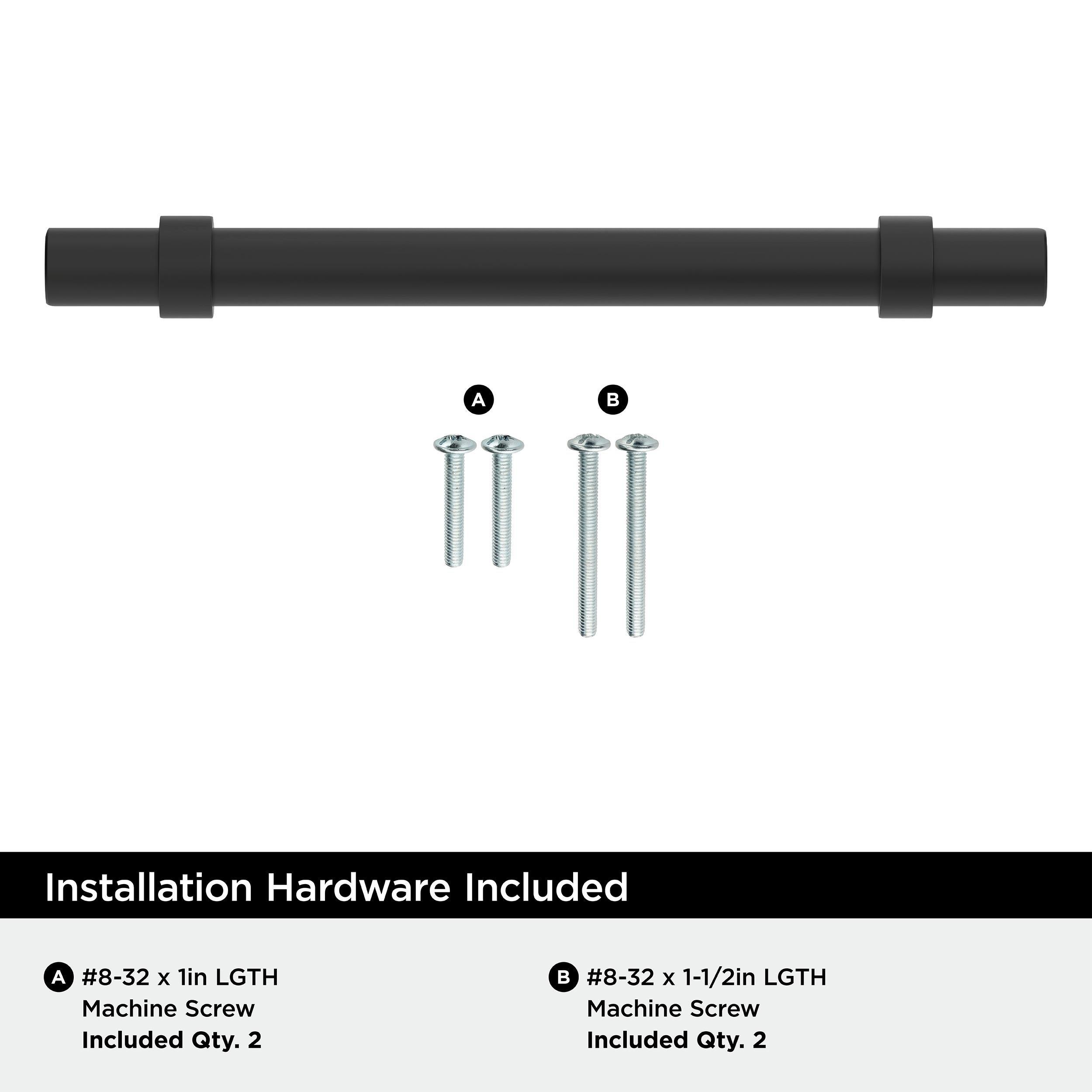 Amerock Matte Black 5-1/16 in. Center-to-Center Bar Pull 