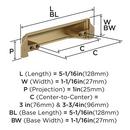 EVERYDAY TRANSITIONAL 3 IN 76 MM & 3-3/4 IN 96 MM CENTER-TO-CENTER CHAMPAGNE BRONZE CABINET CUP PULL CHBR 
