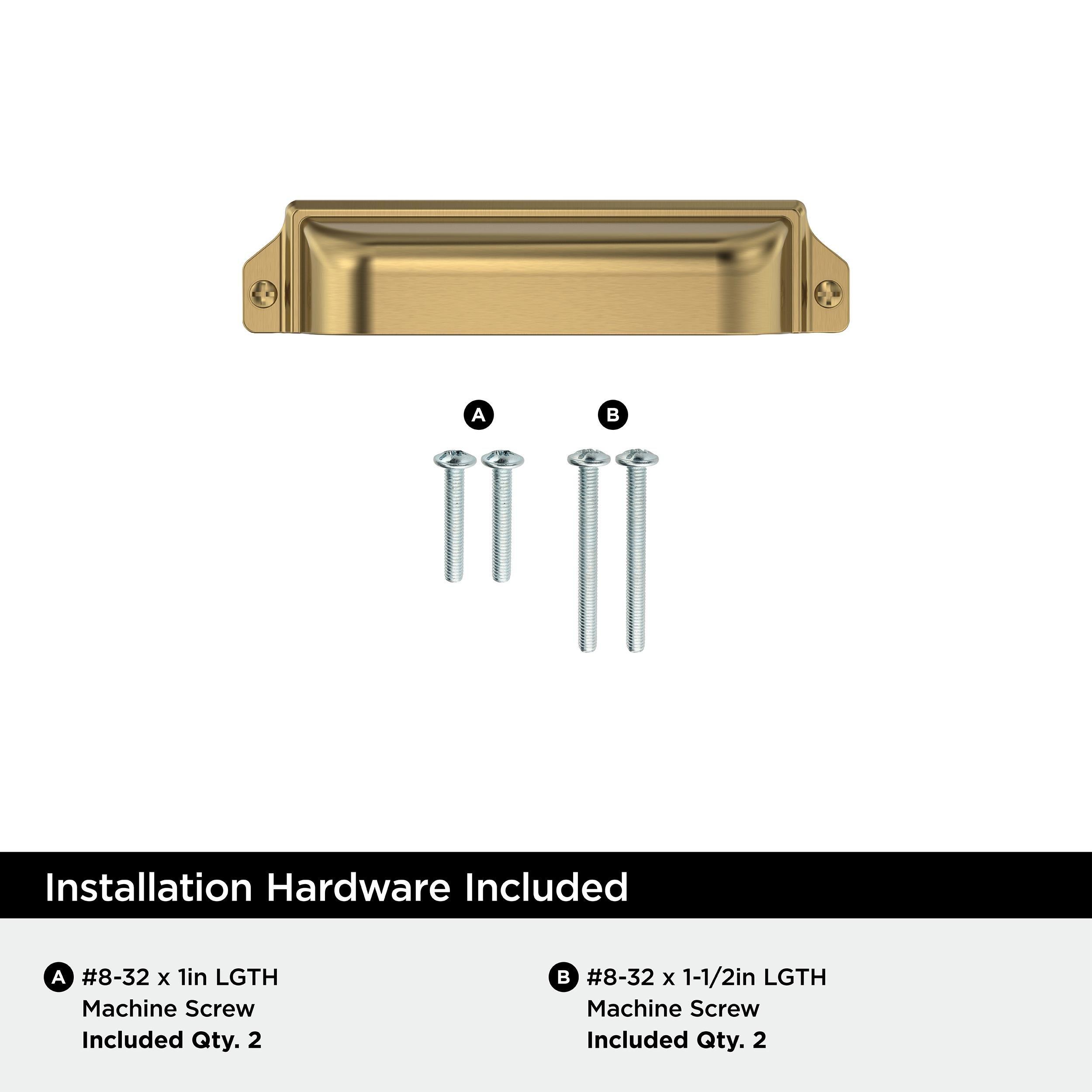EVERYDAY TRANSITIONAL 3 IN 76 MM & 3-3/4 IN 96 MM CENTER-TO-CENTER CHAMPAGNE BRONZE CABINET CUP PULL CHBR 
