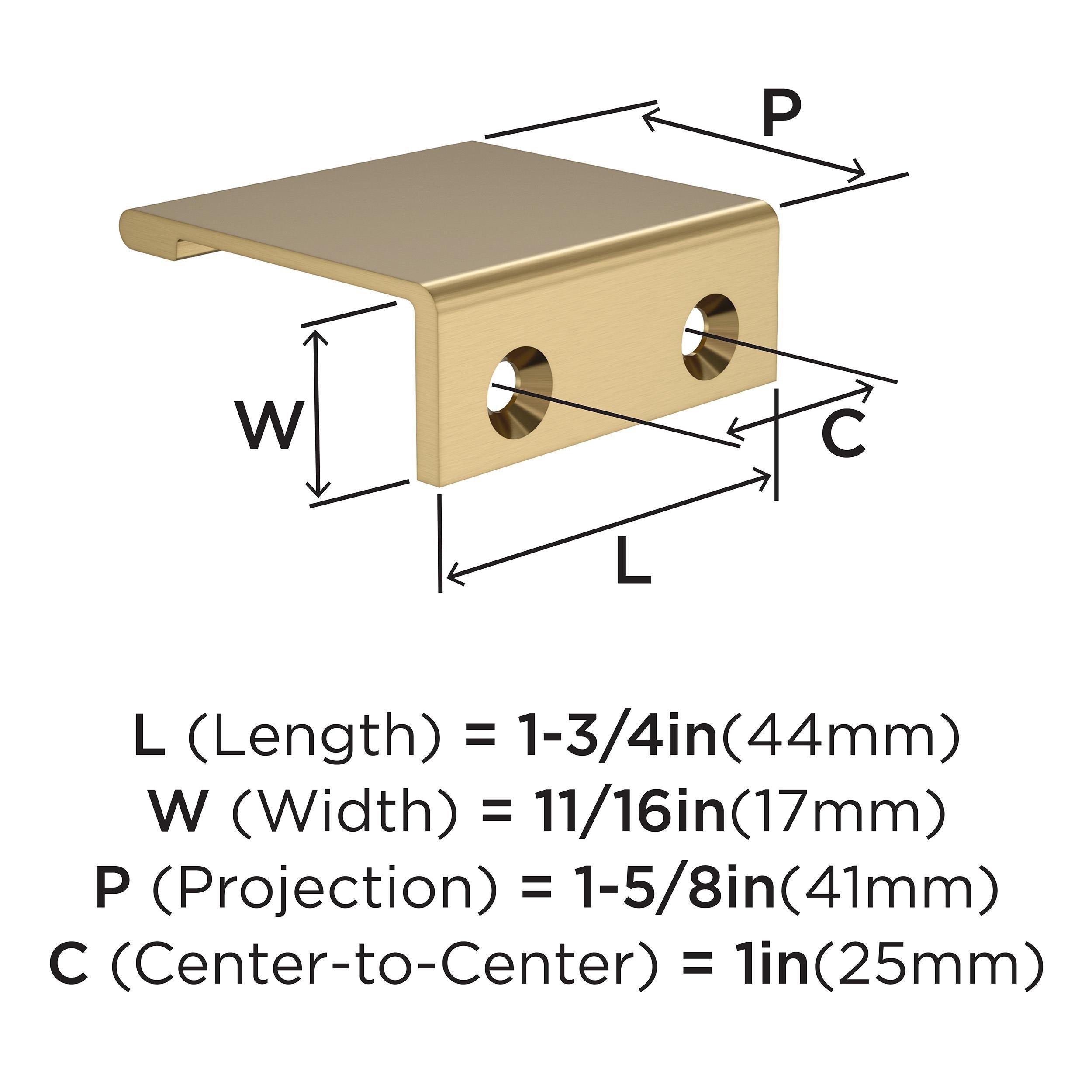 EVERYDAY MODERN 1-3/4 IN LENGTH CHAMPAGNE BRONZE CABINET EDGE PULL CHBR 