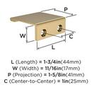 EVERYDAY MODERN 1-3/4 IN LENGTH CHAMPAGNE BRONZE CABINET EDGE PULL CHBR 