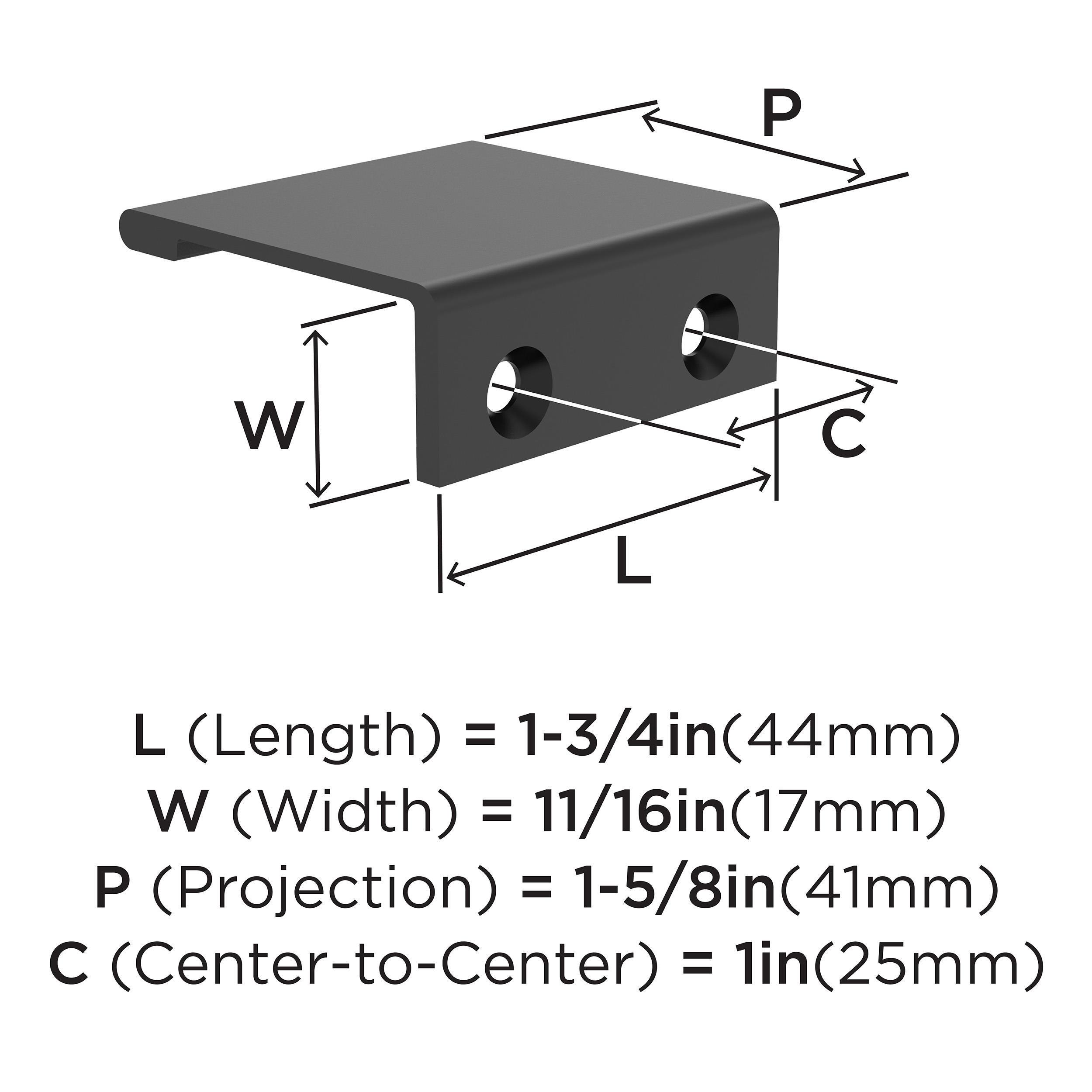 EVERYDAY MODERN 1-3/4 IN LENGTH MATTE BLACK CABINET EDGE PULL MABL 