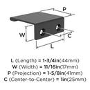 EVERYDAY MODERN 1-3/4 IN LENGTH MATTE BLACK CABINET EDGE PULL MABL 