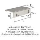 EVERYDAY MODERN 3 IN LENGTH SATIN NICKEL CABINET EDGE PULL SN 