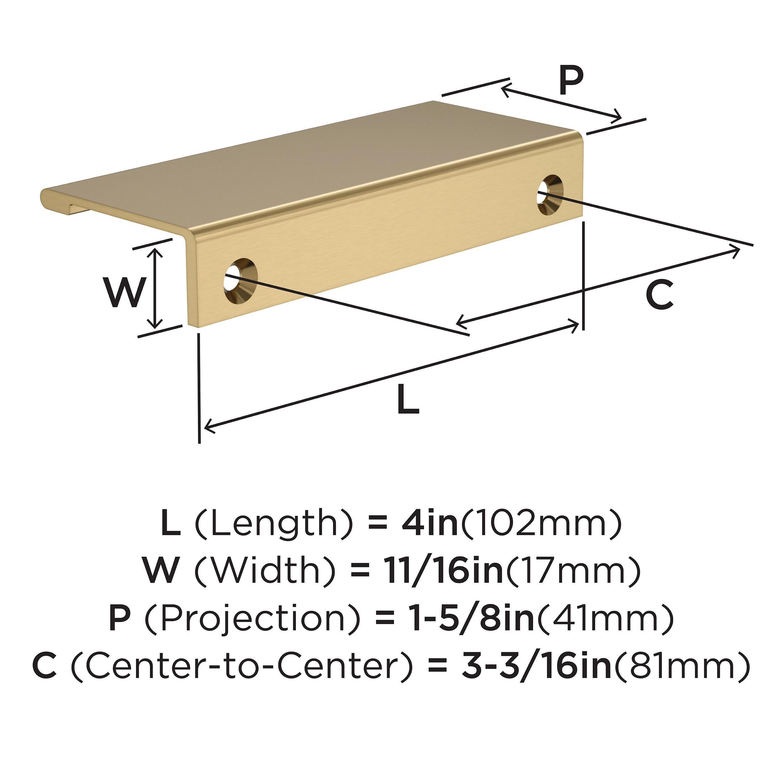 EVERYDAY MODERN 4 IN LENGTH CHAMPAGNE BRONZE CABINET EDGE PULL CHBR 