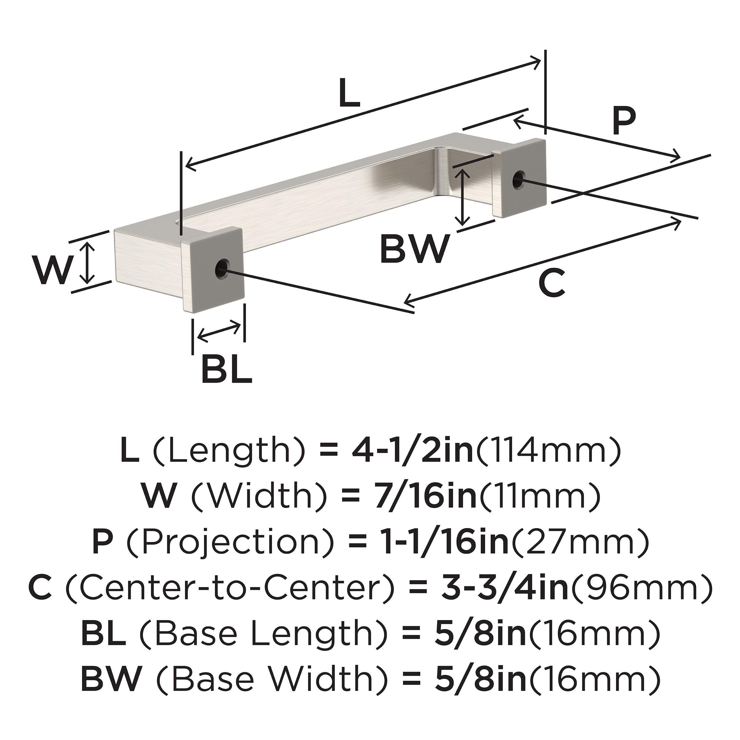 EVERYDAY HERITAGE 3-3/4 IN 96 MM CENTER-TO-CENTER SATIN NICKEL CABINET PULL SN 