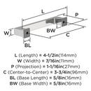 EVERYDAY HERITAGE 3-3/4 IN 96 MM CENTER-TO-CENTER POLISHED CHROME CABINET PULL CP 