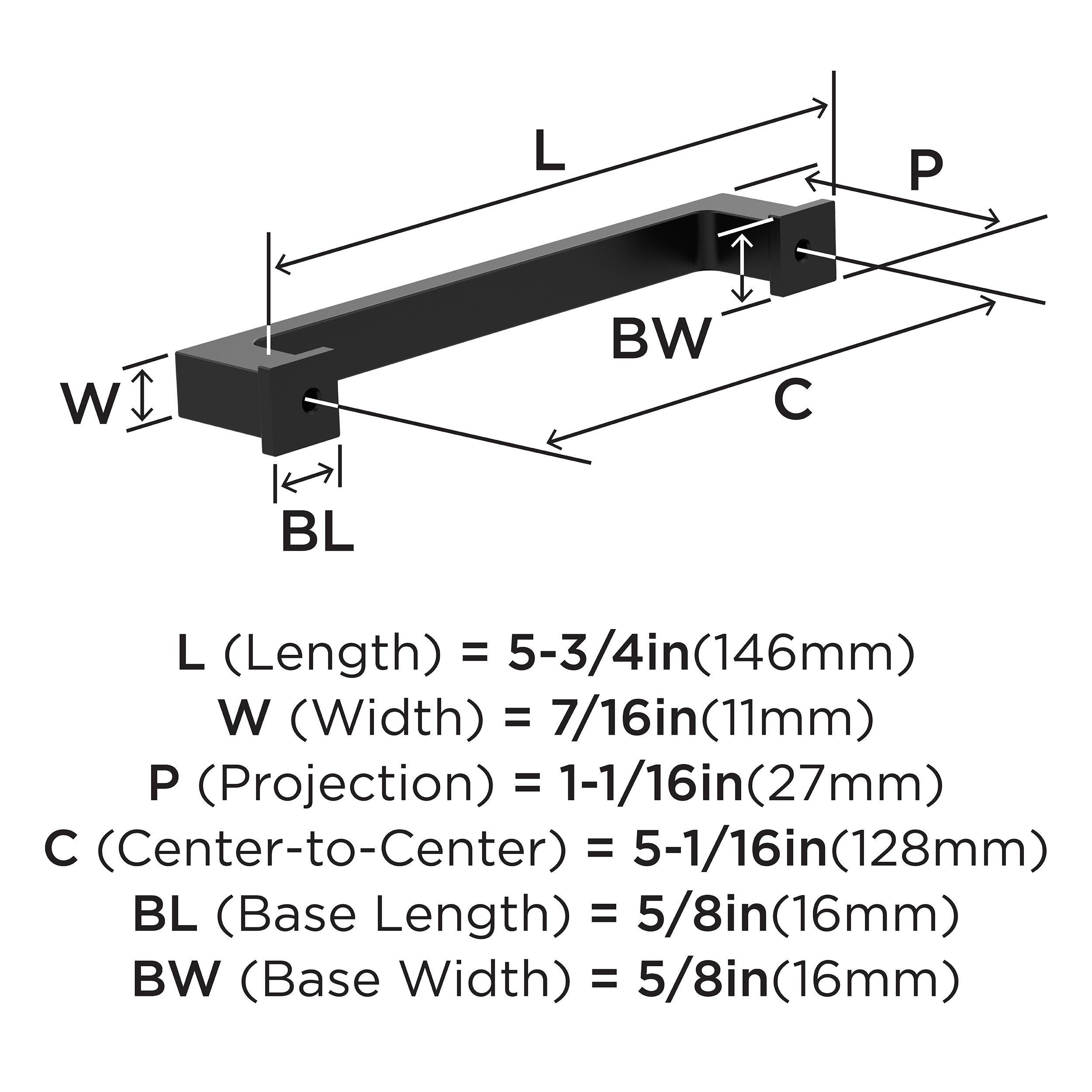 EVERYDAY HERITAGE 5-1/16 IN 128 MM CENTER-TO-CENTER MATTE BLACK CABINET PULL MABL 