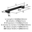 EVERYDAY HERITAGE 5-1/16 IN 128 MM CENTER-TO-CENTER MATTE BLACK CABINET PULL MABL 