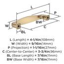 EVERYDAY HERITAGE 3-3/4 IN 96 MM CENTER-TO-CENTER CHAMPAGNE BRONZE CABINET PULL CHBR 