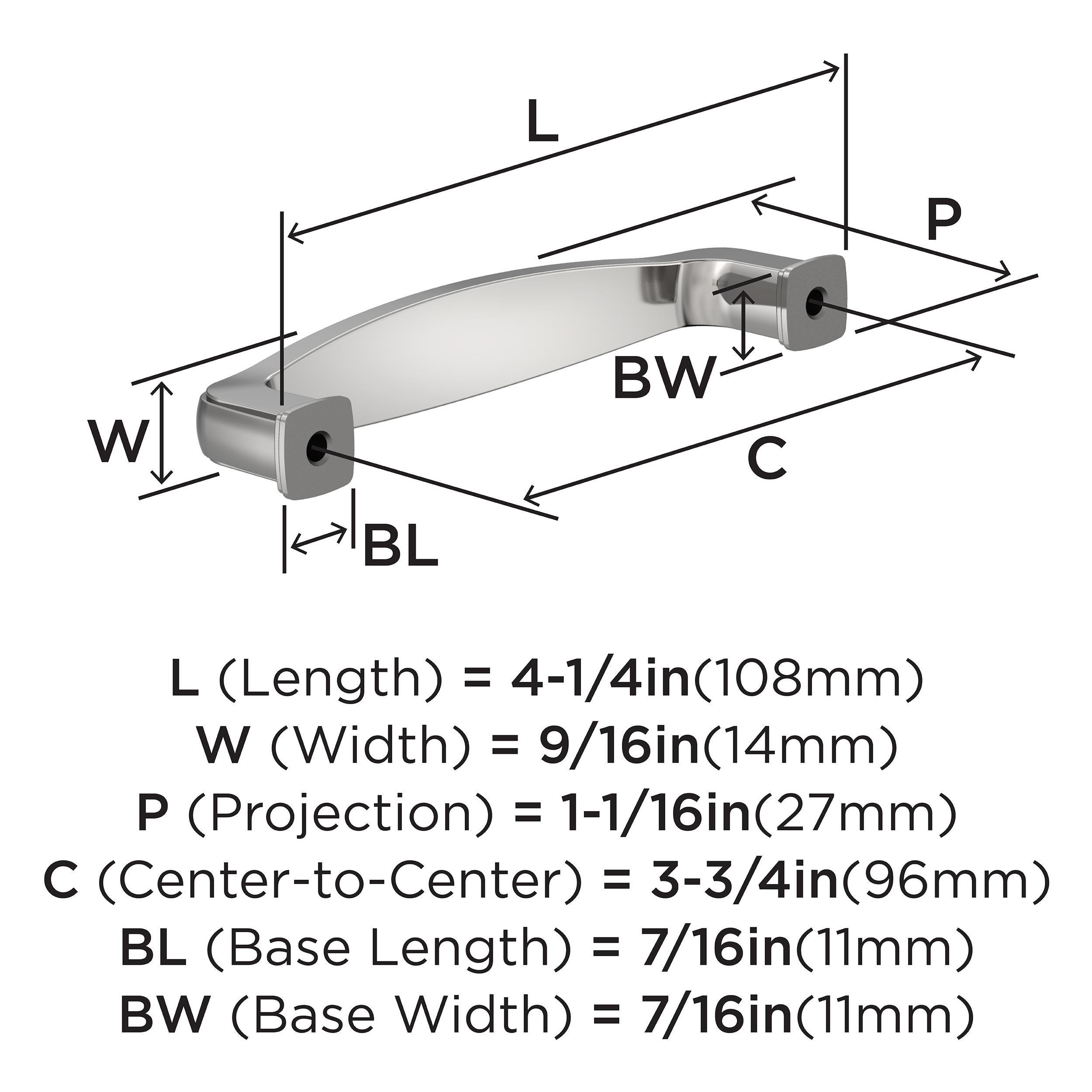 EVERYDAY HERITAGE 3-3/4 IN 96 MM CENTER-TO-CENTER POLISHED CHROME CABINET PULL CP 