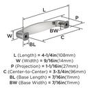 EVERYDAY HERITAGE 3-3/4 IN 96 MM CENTER-TO-CENTER POLISHED CHROME CABINET PULL CP 