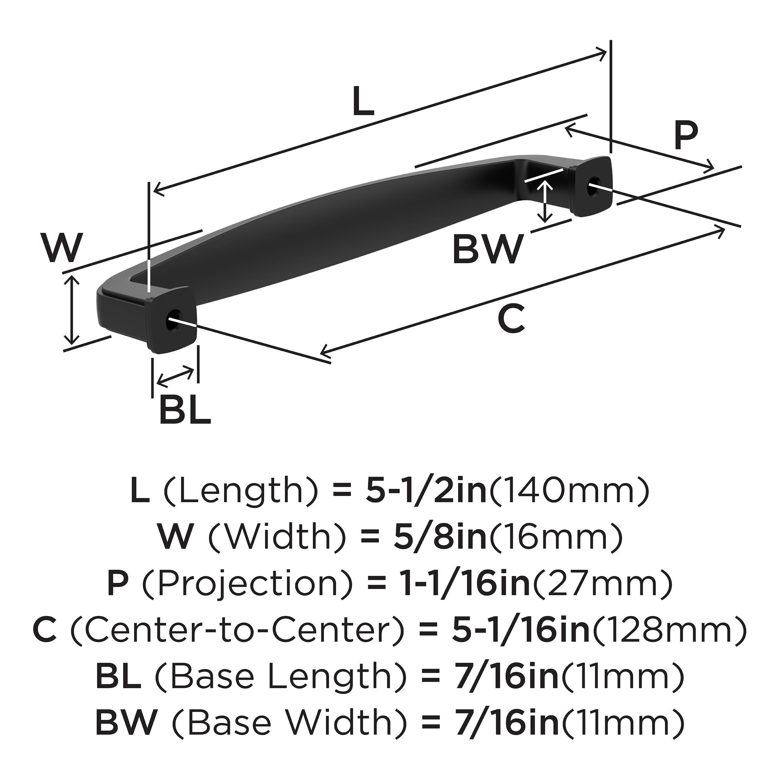 EVERYDAY HERITAGE 5-1/16 IN 128 MM CENTER-TO-CENTER MATTE BLACK CABINET PULL MABL 