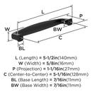 EVERYDAY HERITAGE 5-1/16 IN 128 MM CENTER-TO-CENTER MATTE BLACK CABINET PULL MABL 