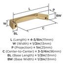 EVERYDAY TRANSITIONAL 3-3/4 IN 96 MM CENTER-TO-CENTER CHAMPAGNE BRONZE CABINET PULL CHBR 